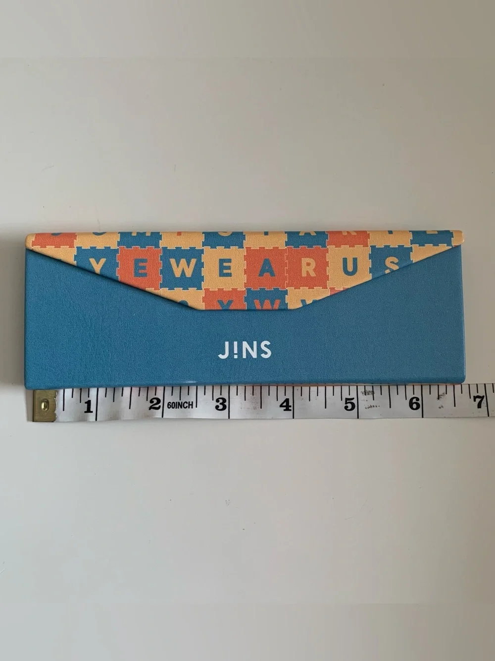 JINS Foldable Eyeglasses Case Blue Yellow Orange